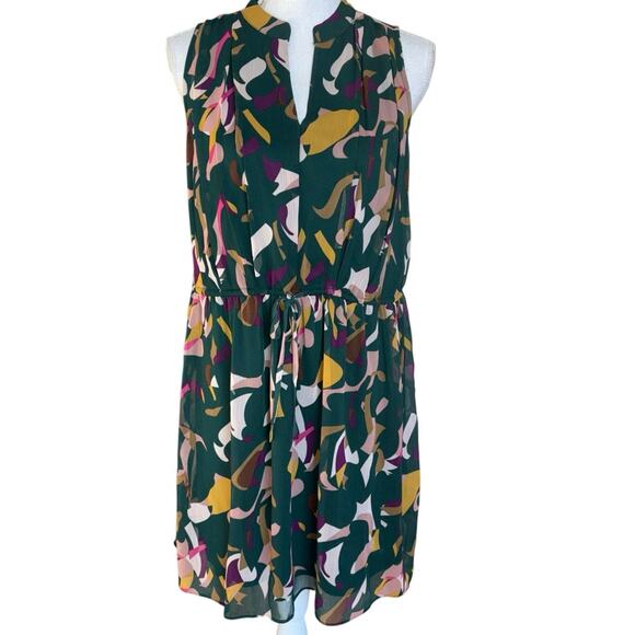 New Nine West Green Print Sleeveless Dress Small - Picture 1 of 6